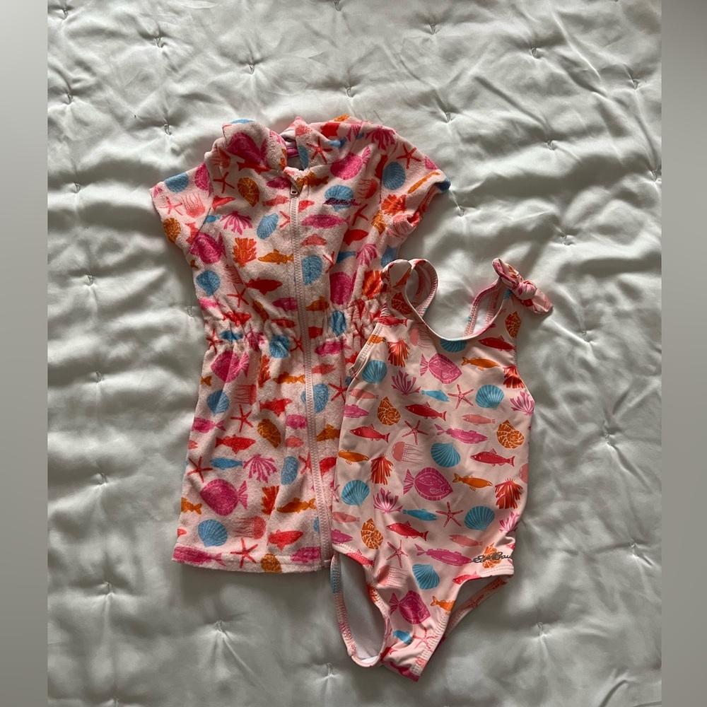 Cute Eddie Bauer swim suit and cover up set